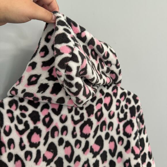 Bobbie Brooks Sleepwear Pink Cheetah Print Robe Size Large Short Length - Picture 8 of 8